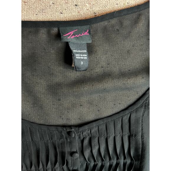 Torrid Sheer Black Top 3X Fairy Whimsygoth Punk Goth Witchy Stevie Nicks - Picture 2 of 6